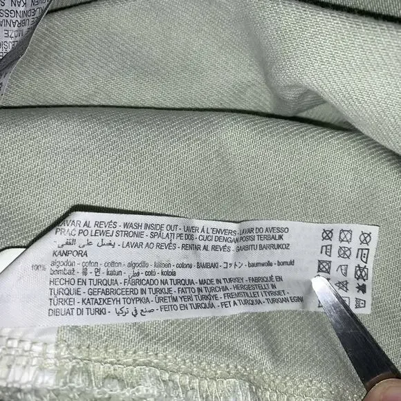 ZARA High Waisted Pastel Green 100% Cotton Women Paper Bag Shorts Size US 2 - Picture 10 of 10